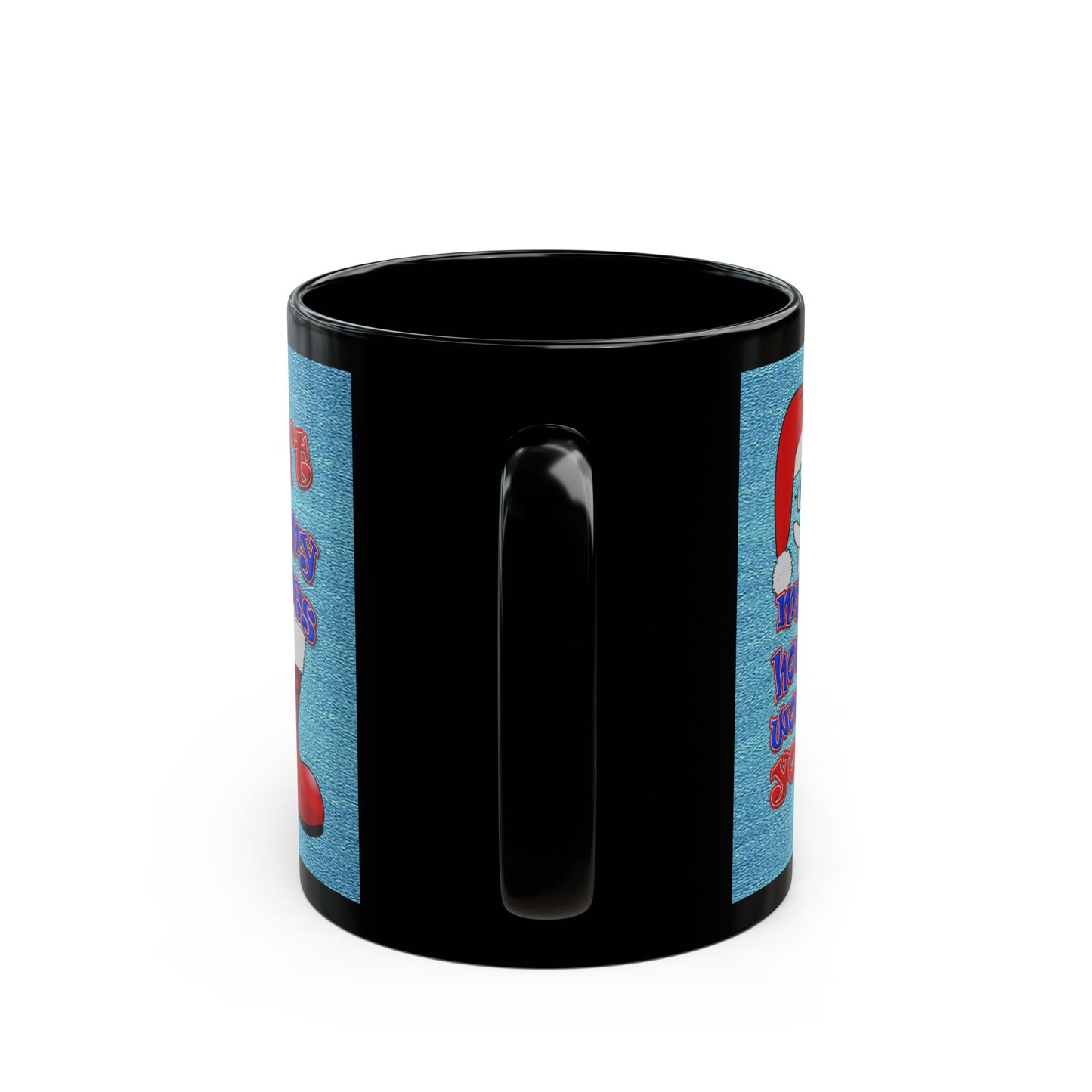 santa's shoes - Black Mug (faded dark blue)