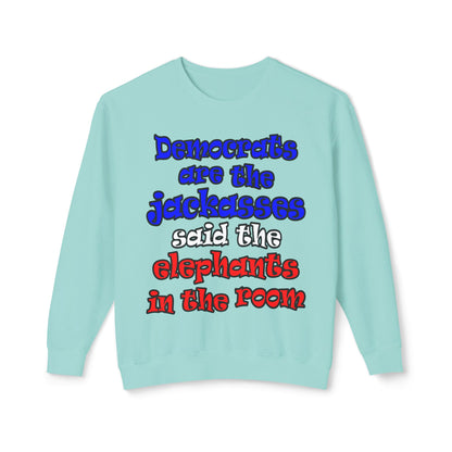 donkeys and elephants - Unisex Lightweight Crewneck Sweatshirt