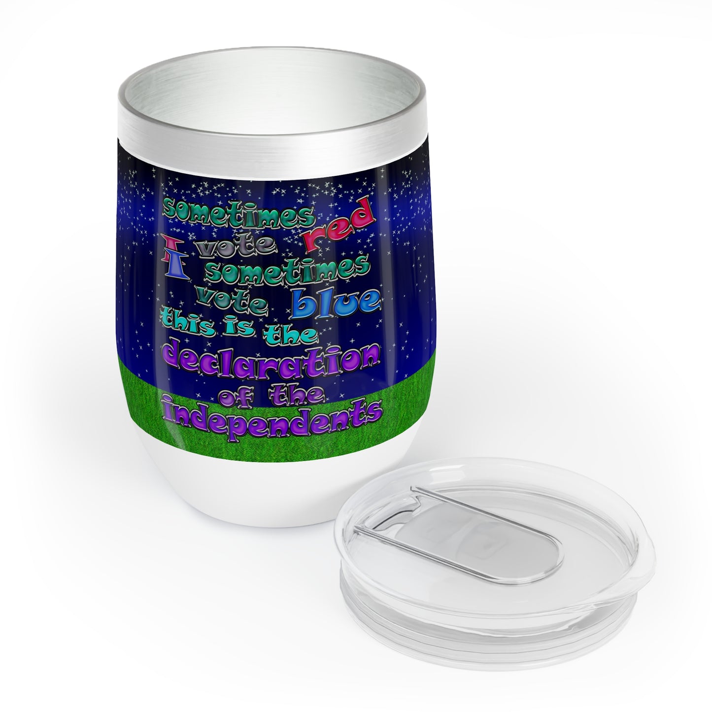 declaration of the independents - Chill Wine Tumbler ('snoops' background)