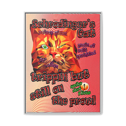 schrodinger's cat - framed canvas art (yellow-orange wave)