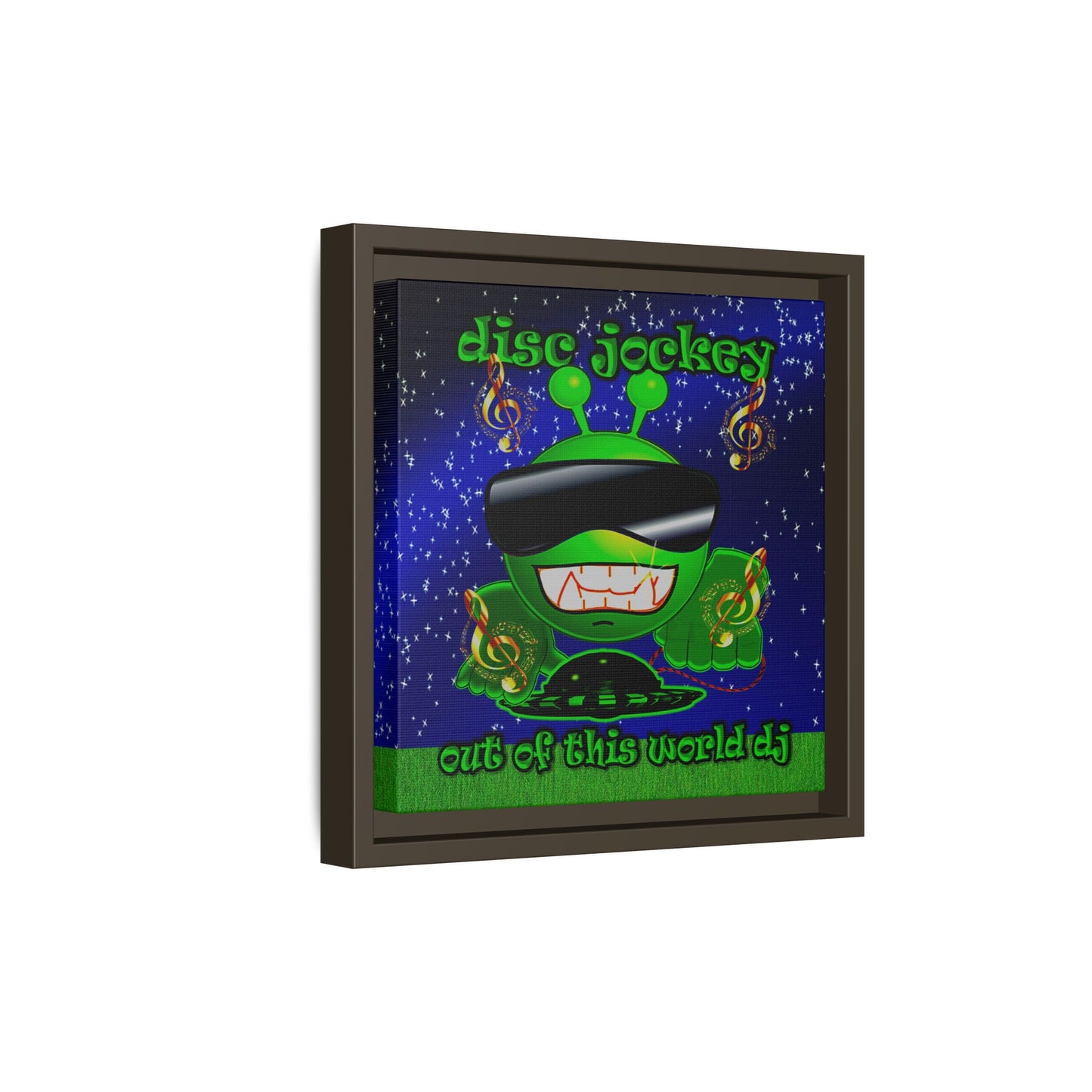 disc jockey - framed canvas art ('snoops' background)