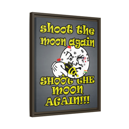 shoot the moon again - framed canvas art (grey-light grey)