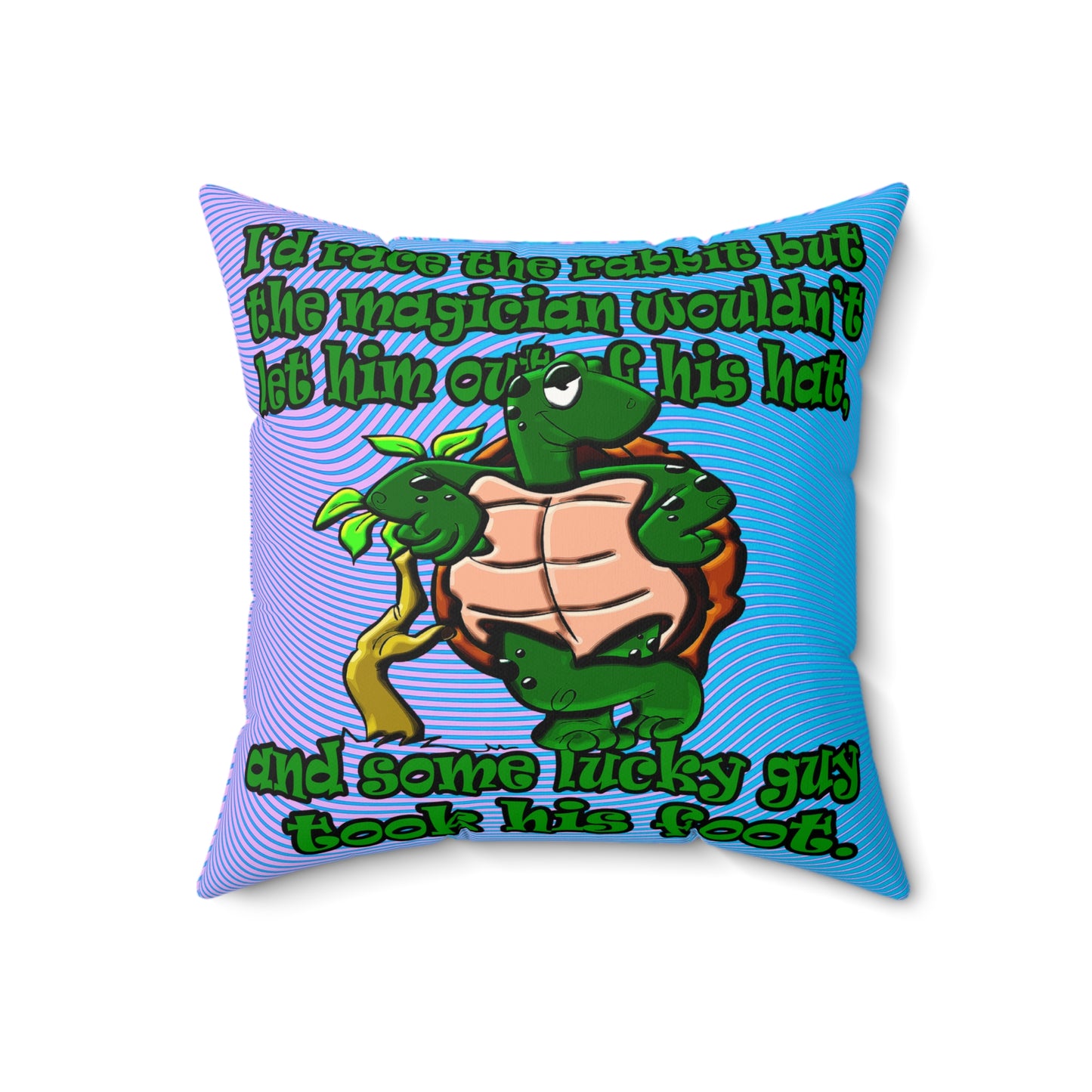 turtle race - Faux Suede Square Pillow - (light blue-purple wave)