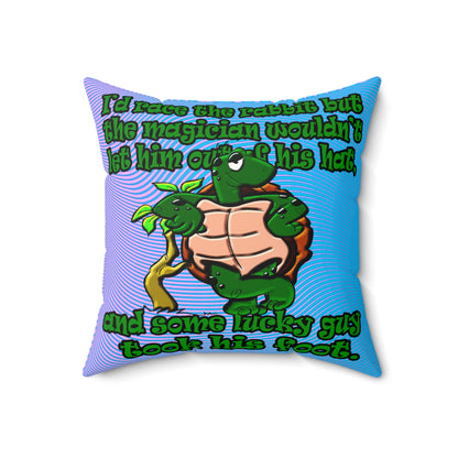 turtle race - Faux Suede Square Pillow - (light blue-purple wave)
