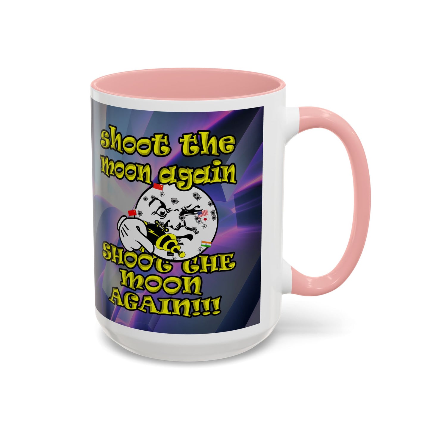 shoot the moon again - Accent Mug (grey-pink wave)