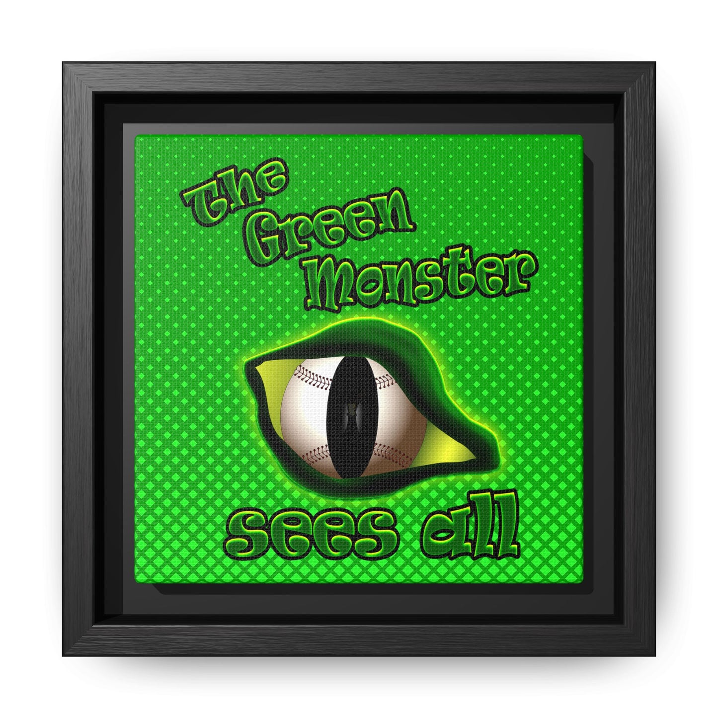 green monster - framed canvas art (logo green)