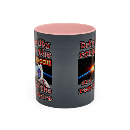 defy conquer reach - Accent Mug (grey-light grey)
