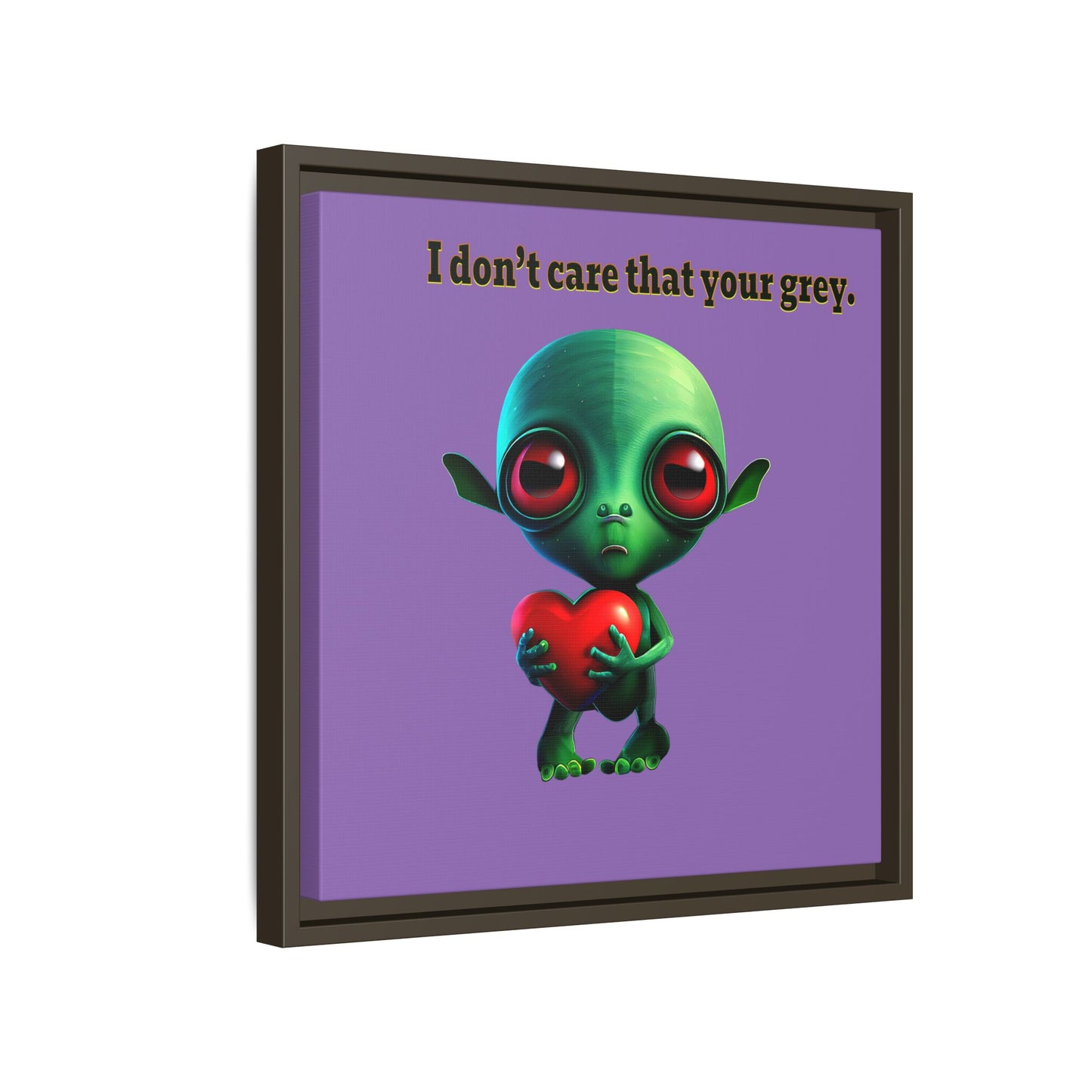 I don't care that your grey - framed canvas art (light purple)