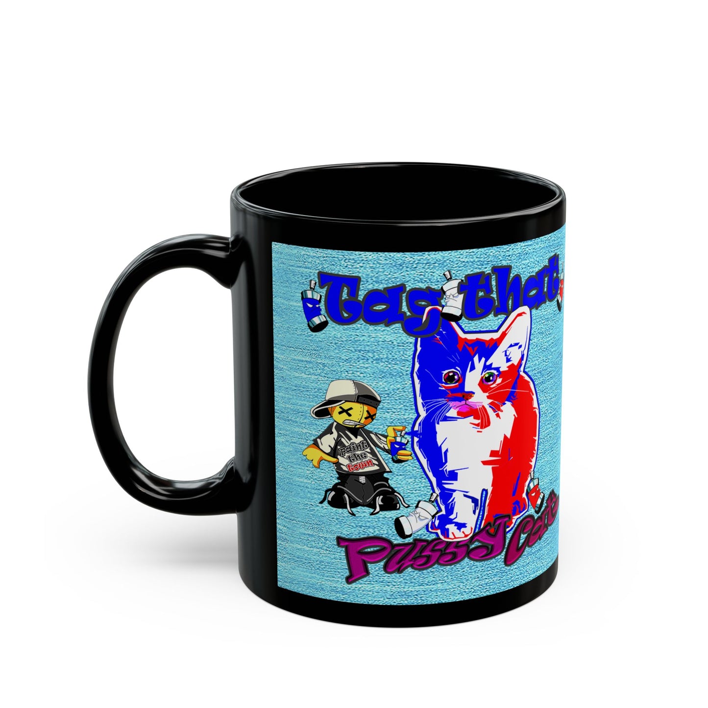 tag that - Black Mug (faded blue)