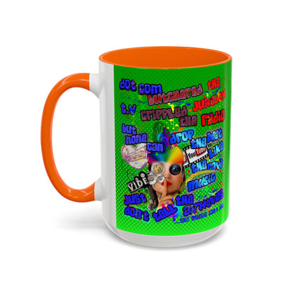 drop the beat - Accent Mug (logo green)