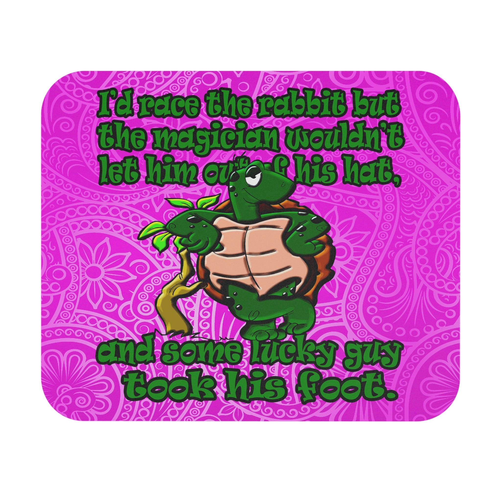 turtle race - Mouse Pad (Rectangle) (pink swirl)