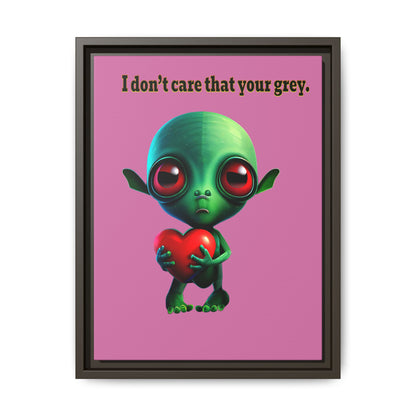 I don't care that your grey - framed canvas art (light pink)