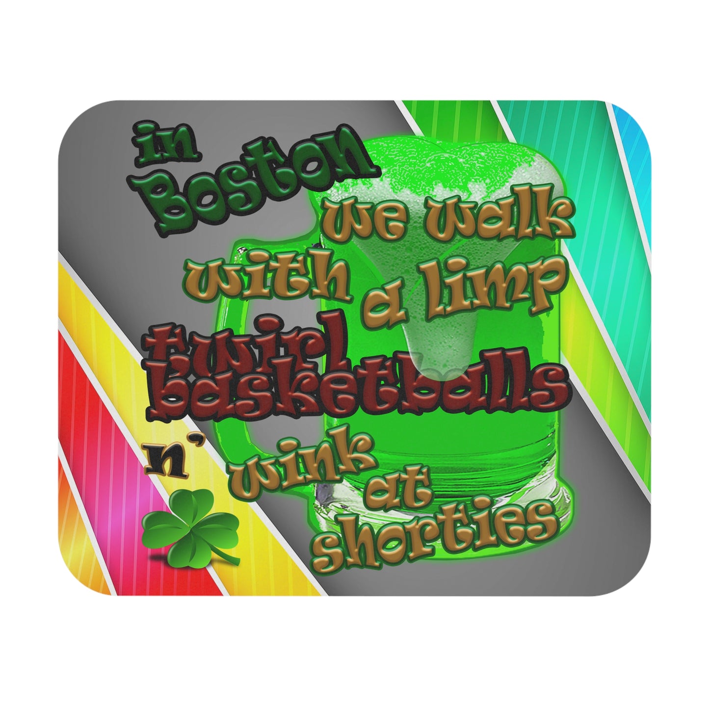 celtics logo - Mouse Pad (Rectangle) (rainbow split)