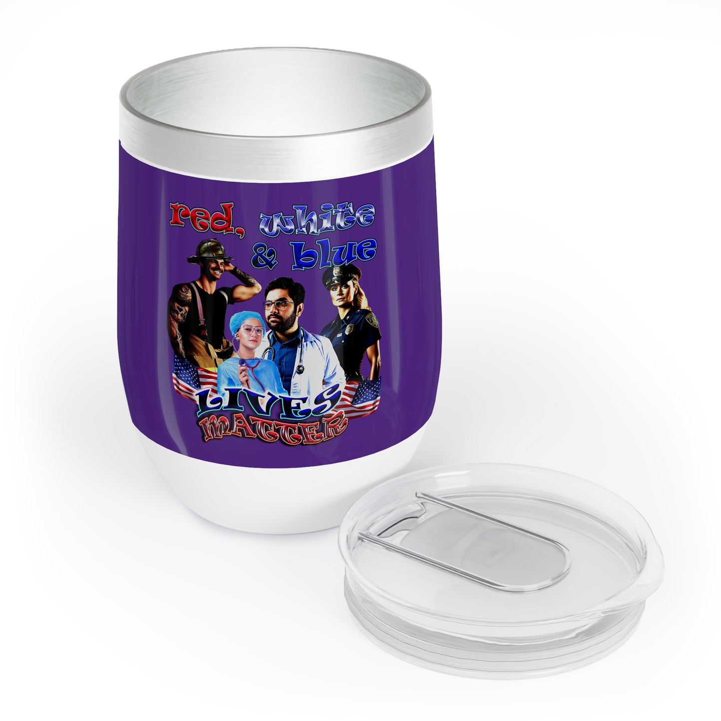 rw&b lives matter - Chill Wine Tumbler (purple)