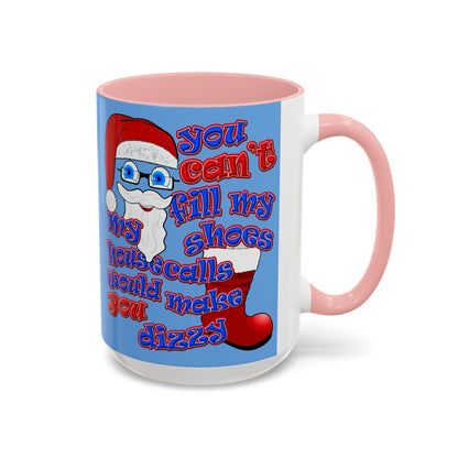 santa's shoes - Accent Mug (light blue)