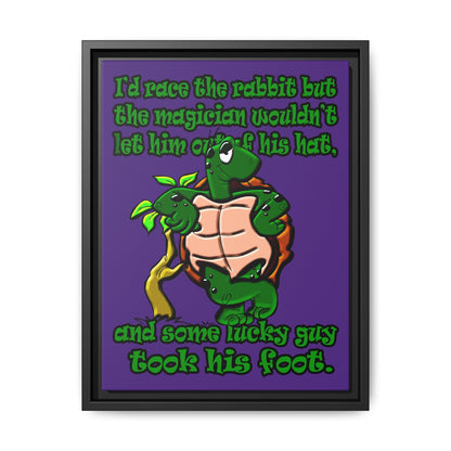 turtle race - framed canvas art (purple)