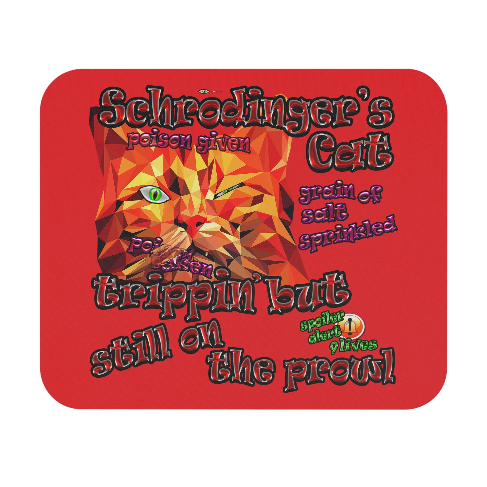 schrodinger's cat - Mouse Pad (Rectangle) (red)