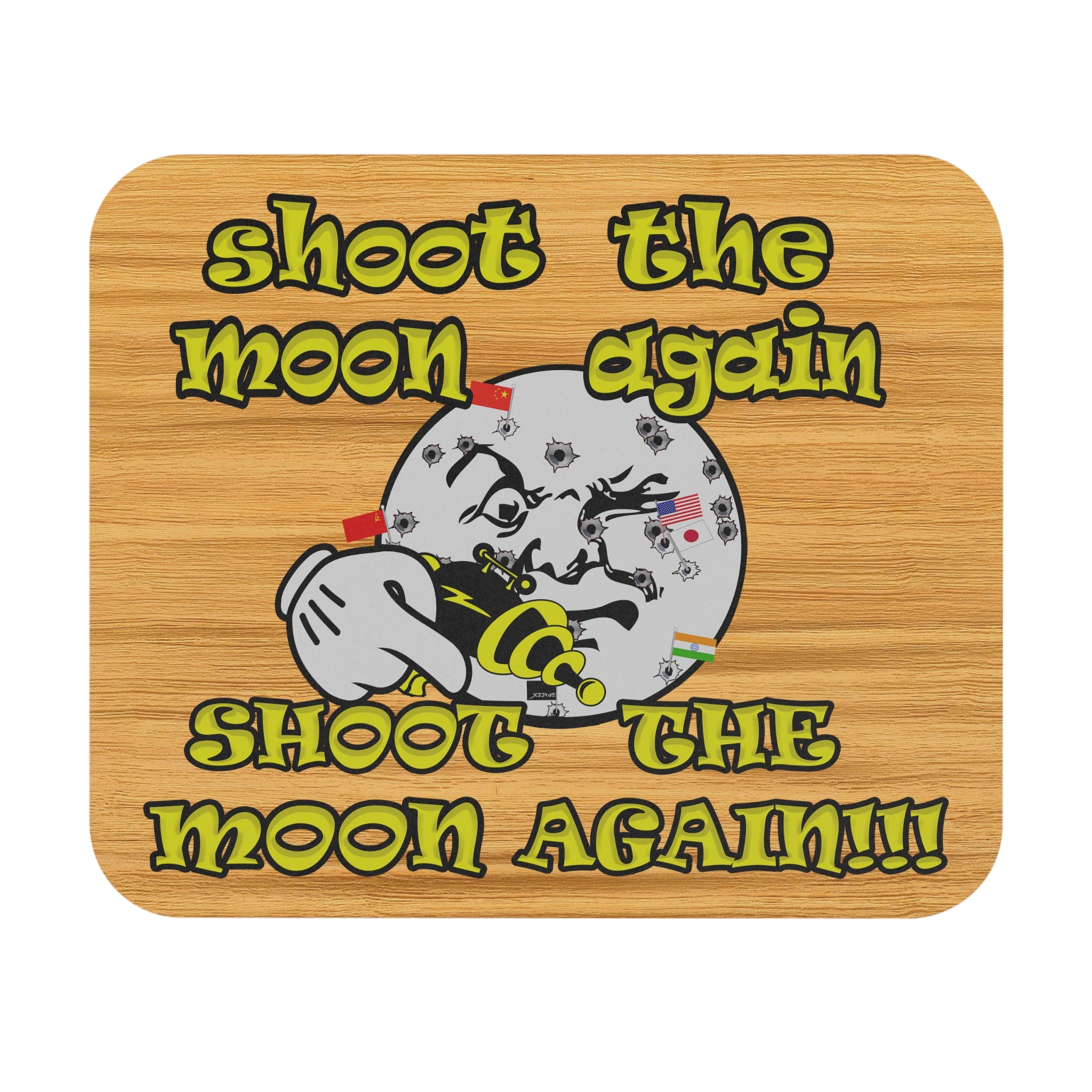 shoot the moon again - Mouse Pad (Rectangle) (butterscotch wood finish)