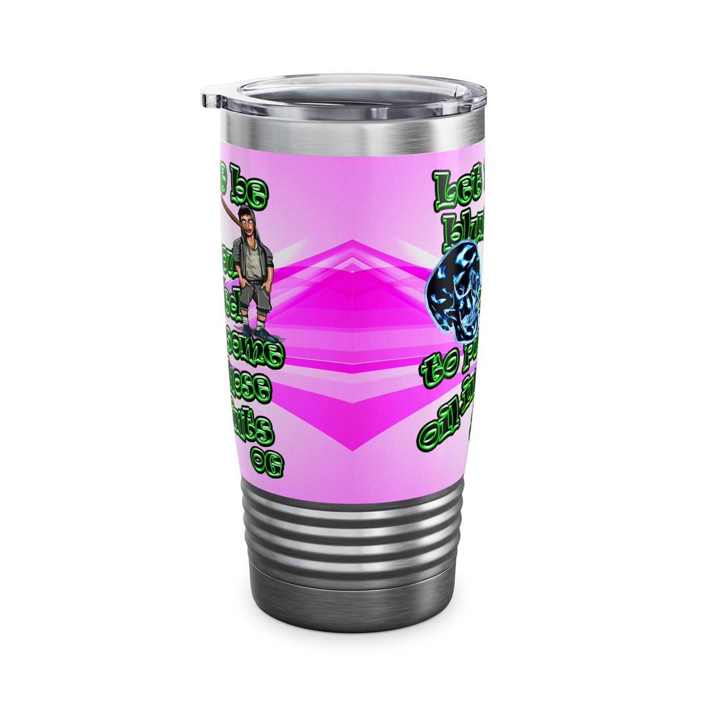 og - Ringneck Tumbler, 20oz (light blue-pink wave)