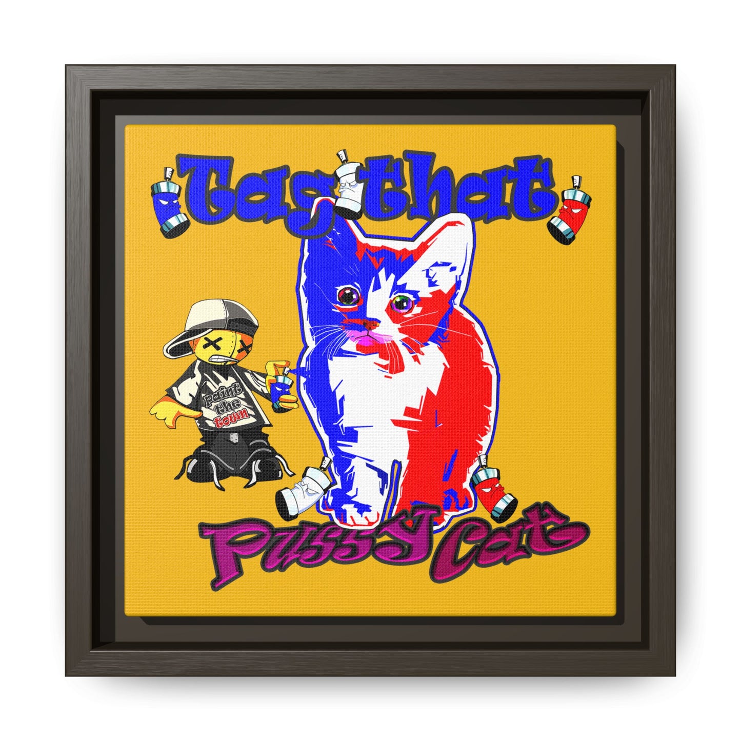 tag that - framed canvas art (yellow)
