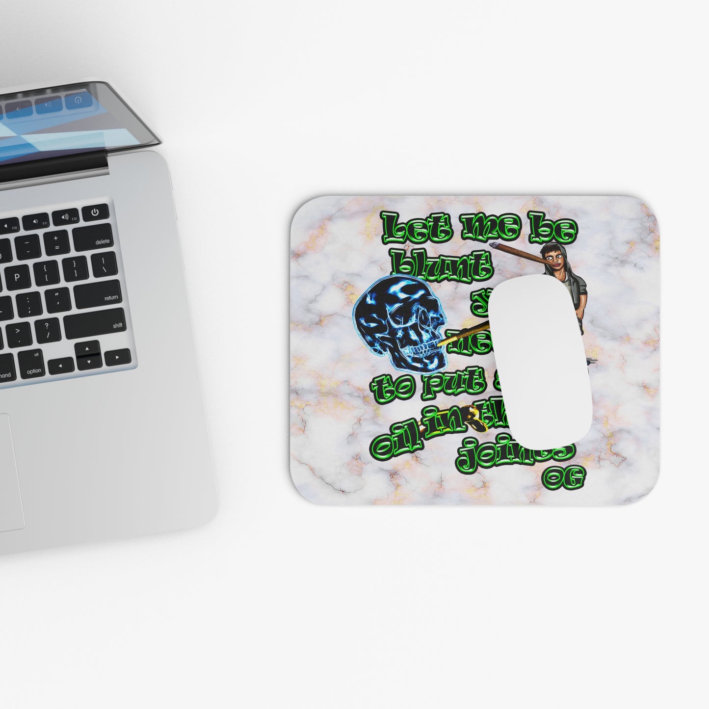 og - Mouse Pad (Rectangle) (white marble)