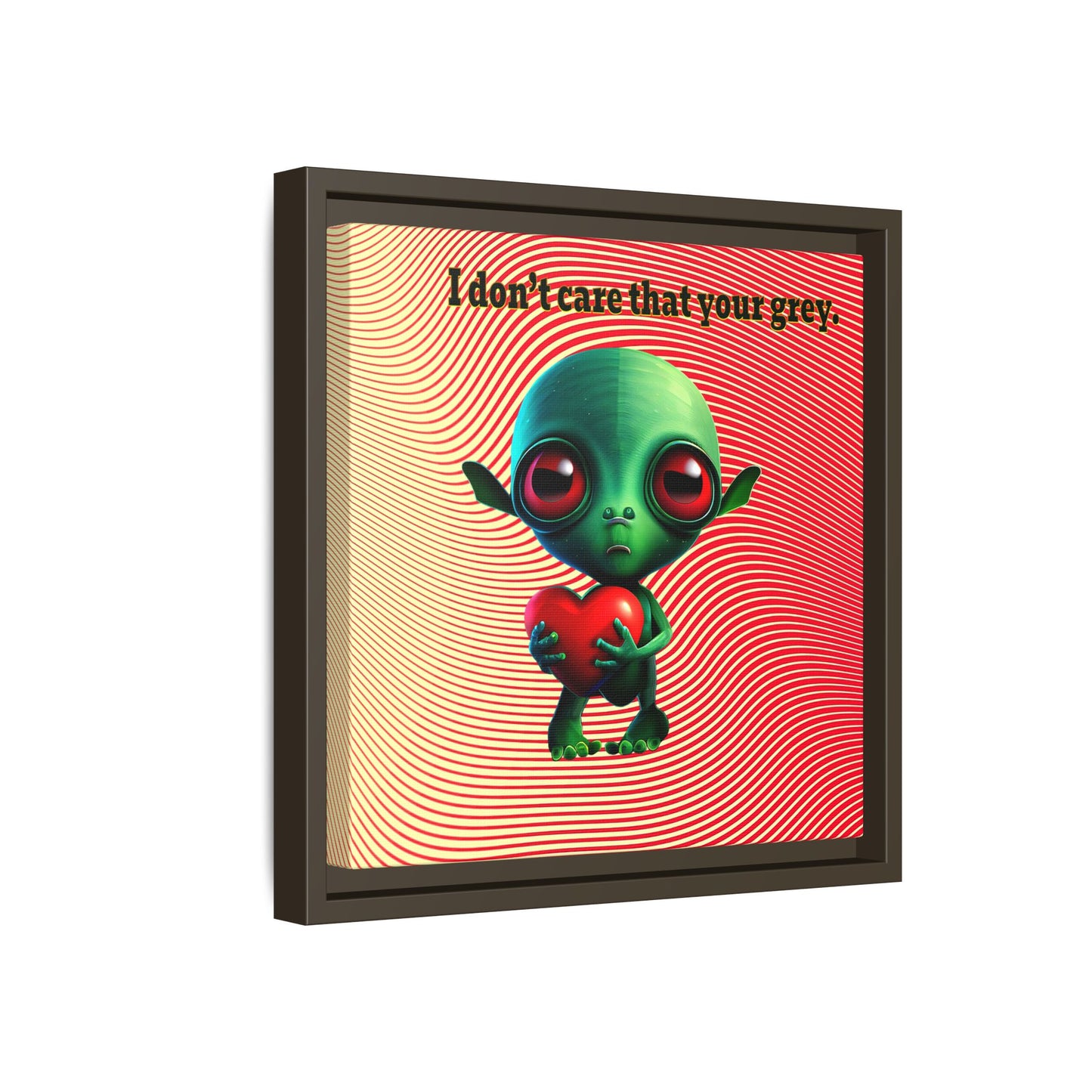 I don't care that your grey - framed canvas art (yellow-orange wave)