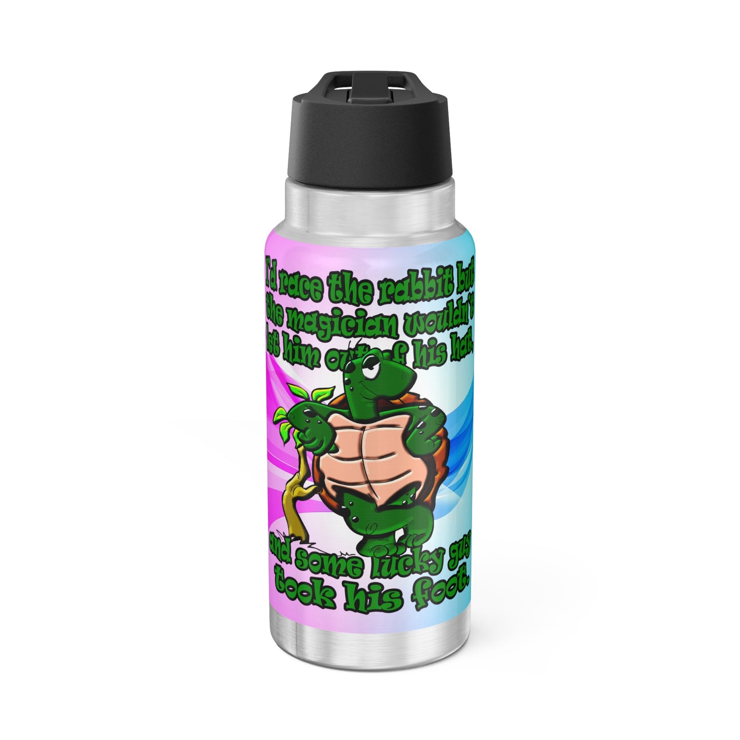 turtle race - Gator Tumbler, 32oz  (light blue-pink wave)