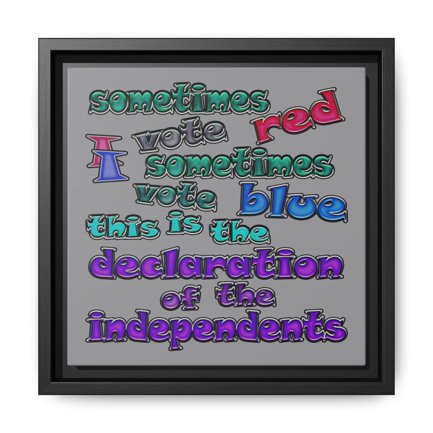 declaration of the independents - framed canvas art (grey)