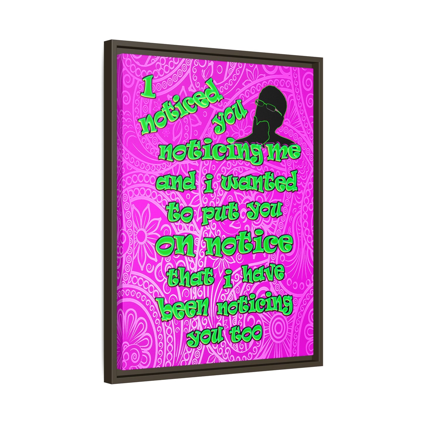 noticed you noticing - framed canvas art (pink swirl)
