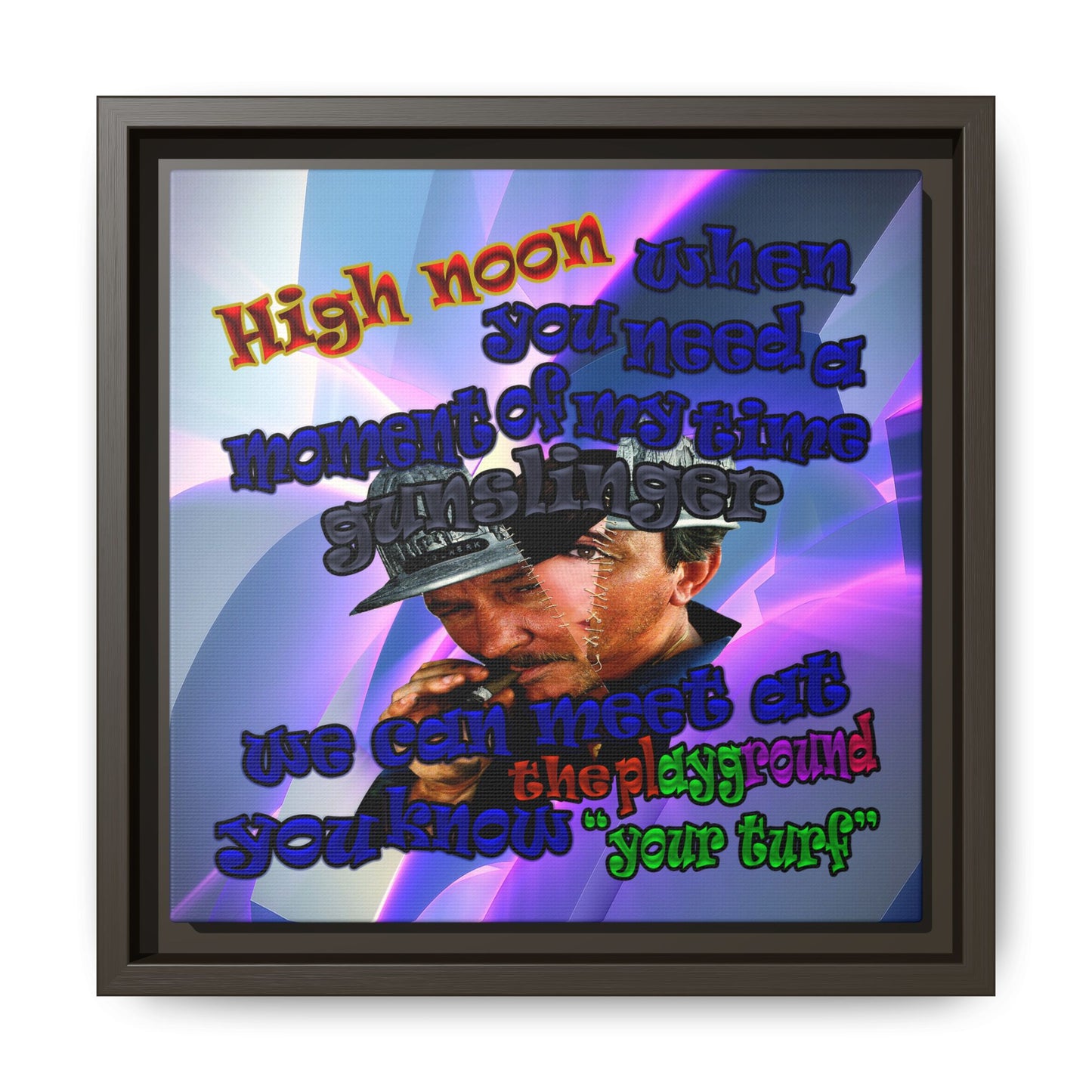 high noon - framed canvas art (grey-pink wave)