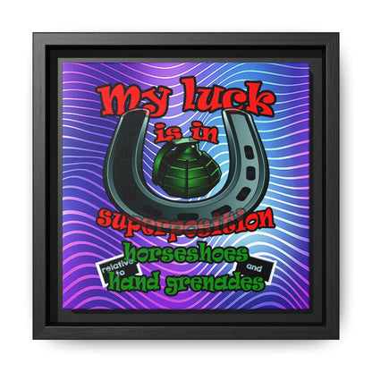 my luck - framed canvas art (purple wave)