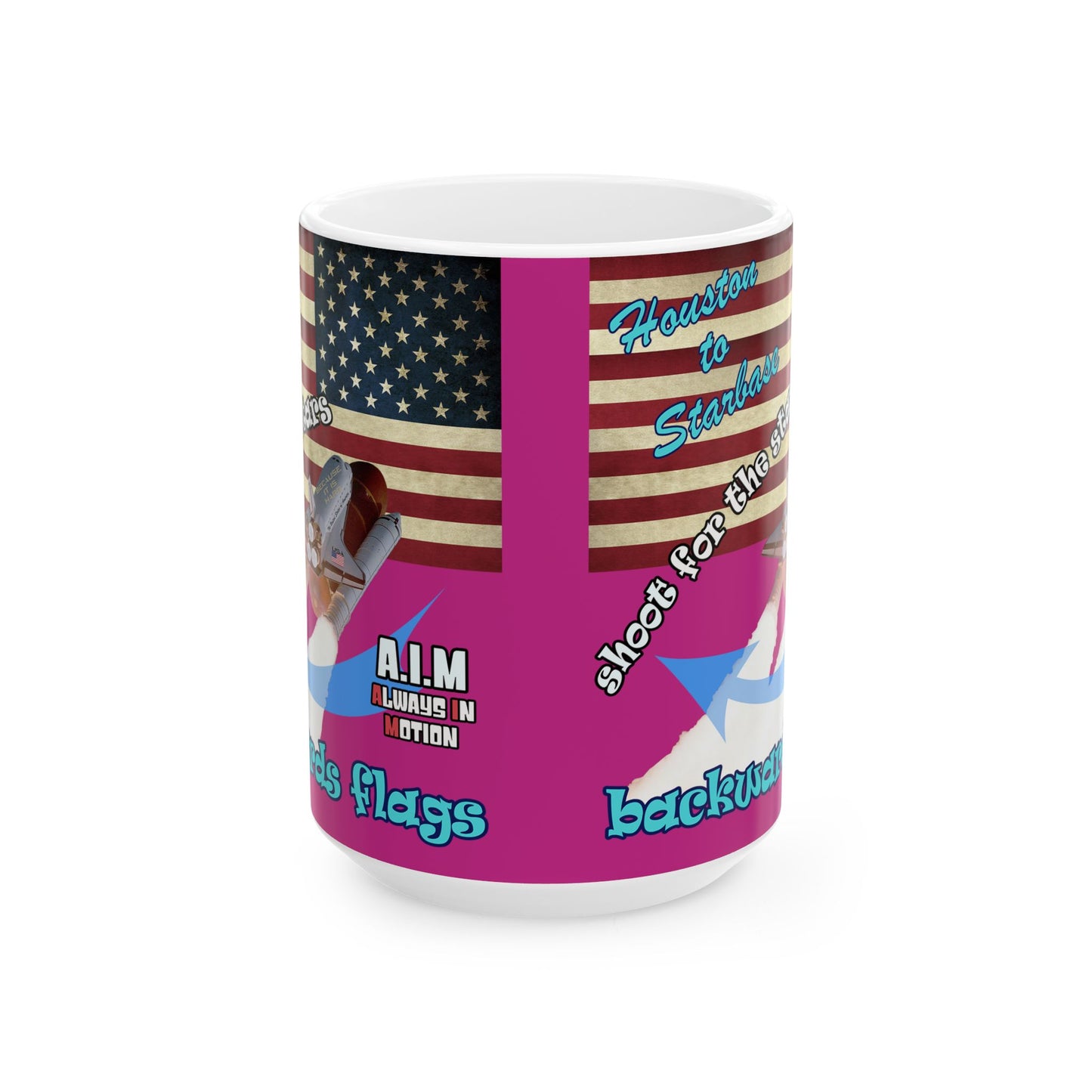 shoot for the stars - White Mug (pink)