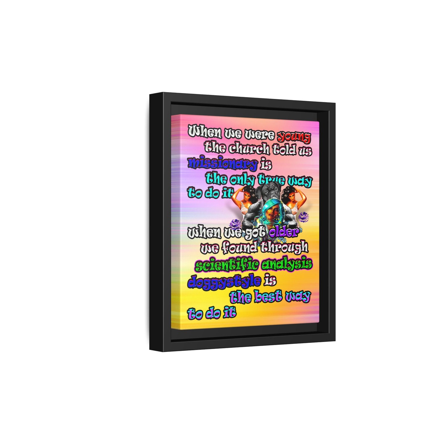 doggystyle - framed canvas art (color blur)