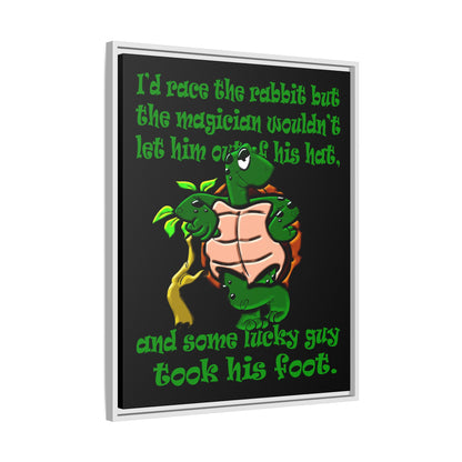 turtle race - framed canvas art (black)