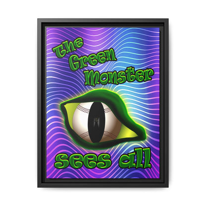green monster - framed canvas art (purple wave)