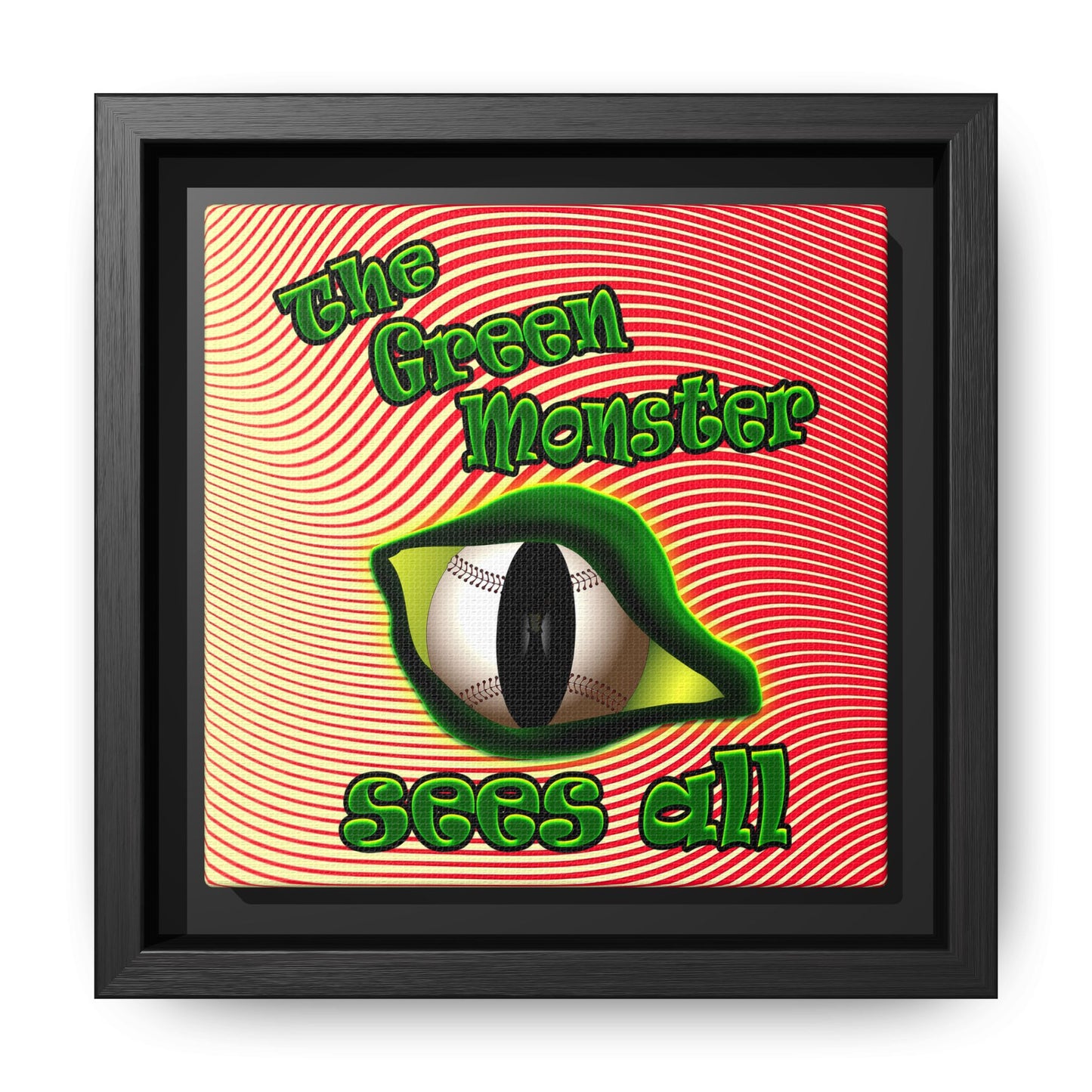 green monster - framed canvas art (yellow-orange wave)