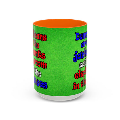 donkeys and elephants - Accent Mug (green turf)