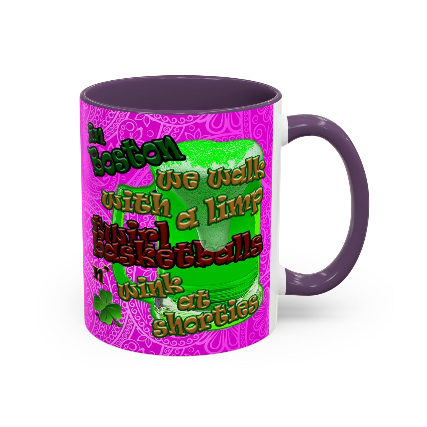 celtics logo - Accent Mug (pink swirl)