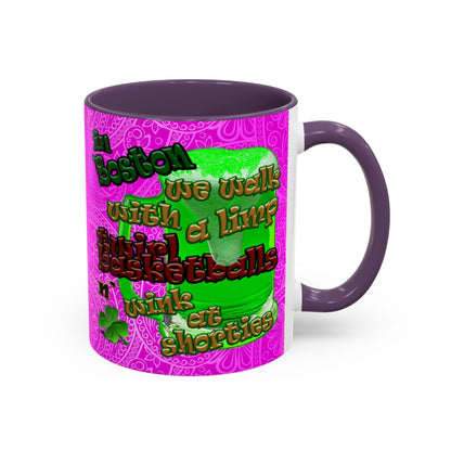 celtics logo - Accent Mug (pink swirl)