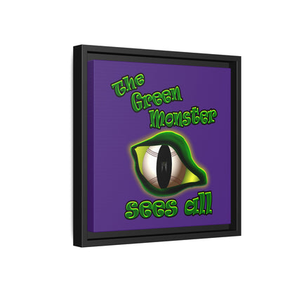 green monster - framed canvas art (purple)