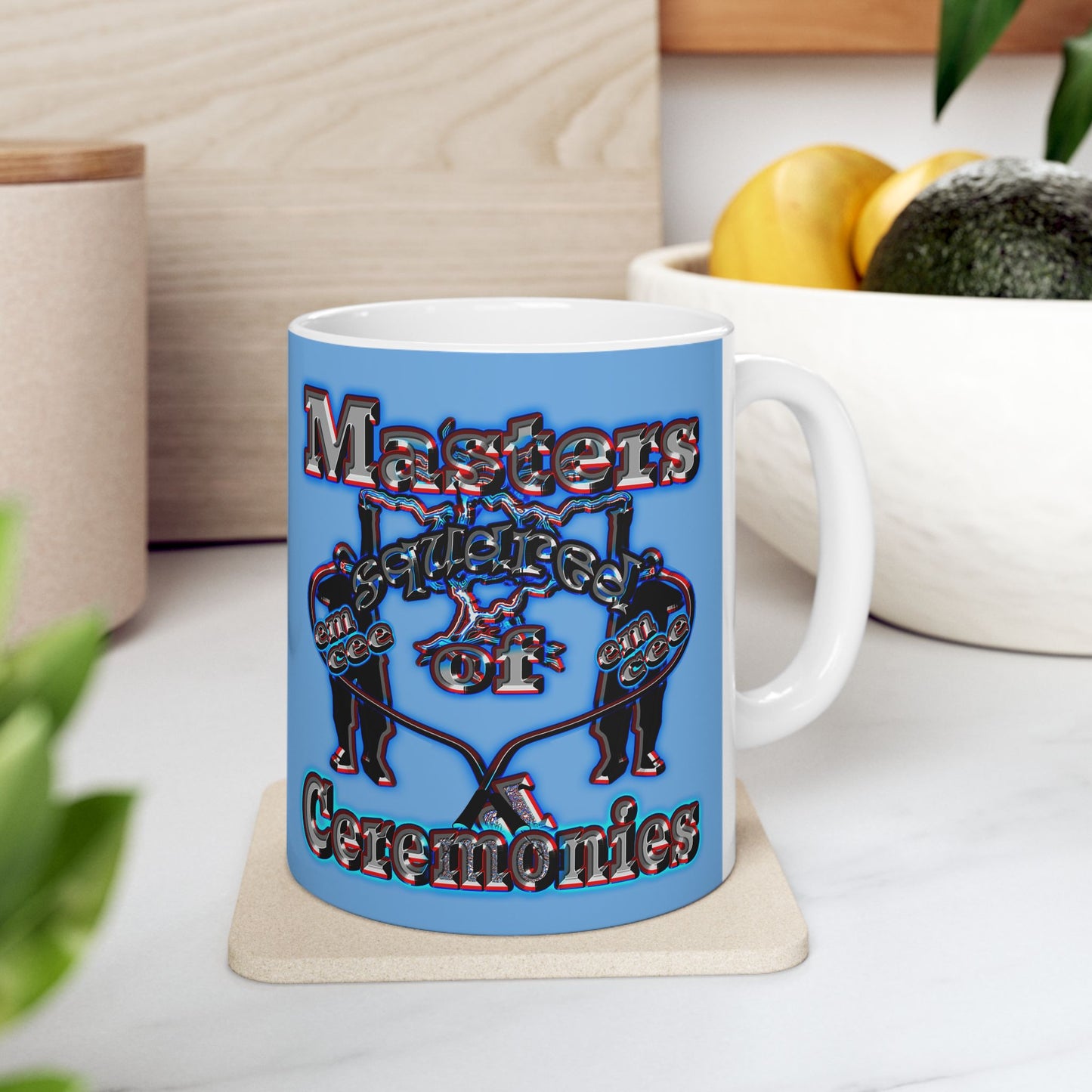 em cee squared - White Mug (light blue)