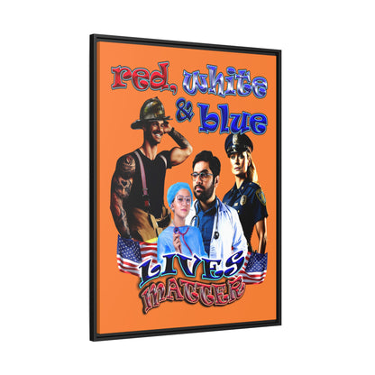 rw&b lives matter - framed canvas art (crusta)