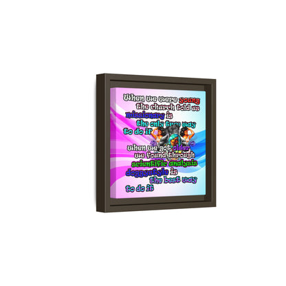 doggystyle - framed canvas art (light blue-pink wave)