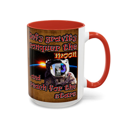 defy conquer reach - Accent Mug (brown papyrus)