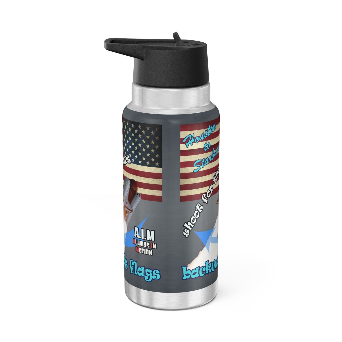 shoot for the stars - Gator Tumbler, 32oz (grey-light grey)