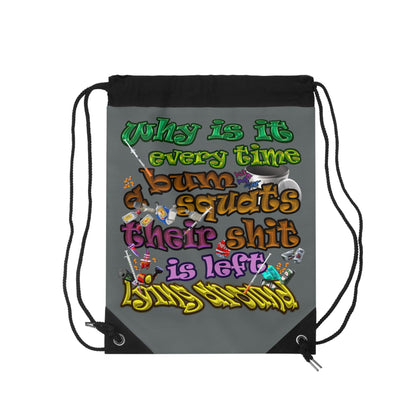 the bum's shit - Drawstring Bag (dark grey)