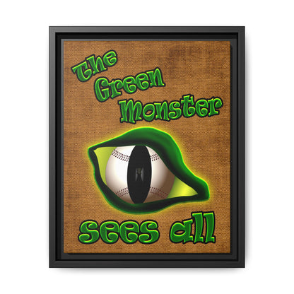 green monster - framed canvas art (brown papyrus)
