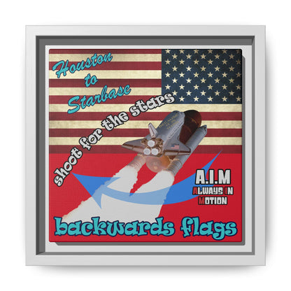 shoot for the stars - framed canvas art (dark red)