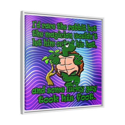 turtle race - framed canvas art (purple wave)