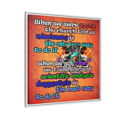 doggystyle - framed canvas art (burnt orange)